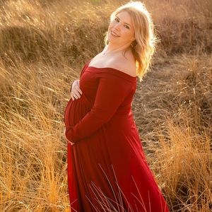 Deep Red Maternity Photoshoot Dress ♥️